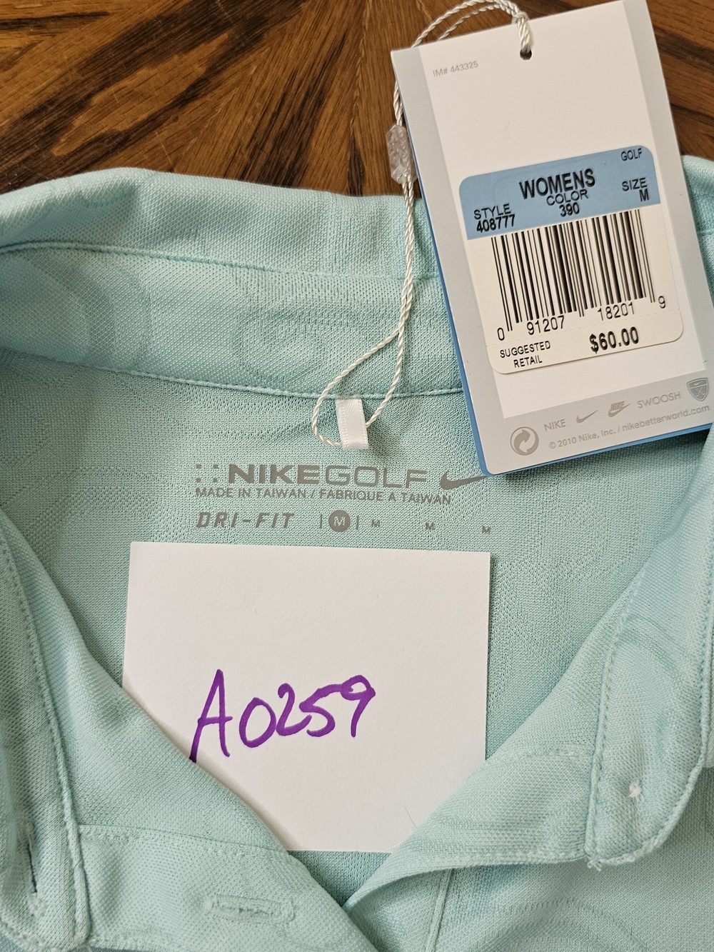 Nike Golf Dri-FIT Sleeveless Polo Shirt Aqua Jacquard NWT Women's Medium - Picture 5 of 8